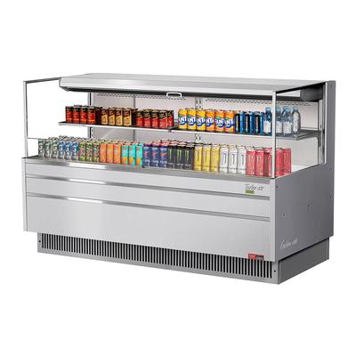 Turbo Air TOM-72L-UF-S-2S-N 70 3/4" Horizontal Open Air Cooler w/ (2) Levels, 220v/1ph, Silver