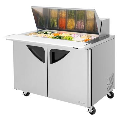 Turbo Air TST-48SD-18-N 48" Super Deluxe Mega Top Sandwich/Salad Prep Table w/ Refrigerated Base, 115v, Stainless Steel