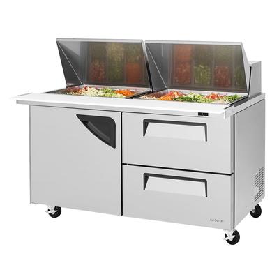 Turbo Air TST-60SD-24-D2-N 60 1/4" Super Deluxe Mega Top Sandwich/Salad Prep Table w/ Refrigerated Base, 115v, Stainless Steel