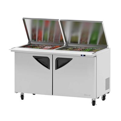 Turbo Air TST-60SD-24-N-FL 60 1/4" Super Deluxe Mega Top Sandwich/Salad Prep Table w/ Refrigerated Base, 115v, 2 Doors, Stainless Steel