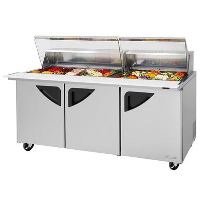Turbo Air TST-72SD-30-N-CL 72 5/8" Super Deluxe Mega Top Sandwich/Salad Prep Table w/ Refrigerated Base, 115v, Stainless Steel