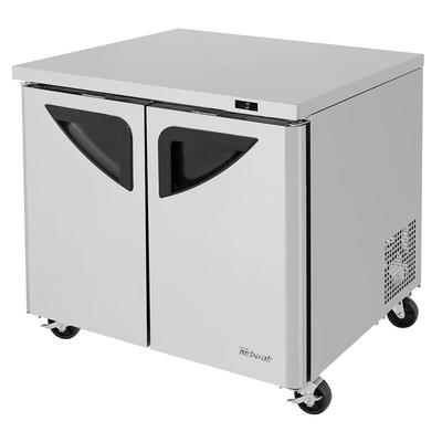 Turbo Air TUF-36SD-N 36 1/4" W Undercounter Freezer w/ 2 Sections & 2 Doors, 115v, Silver