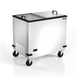 Silver King SKFMW34-ELUS1 36" Mobile Commercial Chest Freezer w/ (2) Sliding Lids - Stainless, 115v