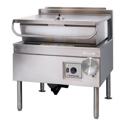 Cleveland SEL40TR 40 gal. Tilt Skillet - Open Base, Measurement Marks, Strainer, 240v/3ph, Stainless Steel