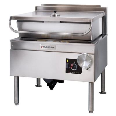 Cleveland SGL30TR 30 gal. Tilt Skillet - Open Base, Measurement Marks, Strainer, Natural Gas, Stainless Steel, Gas Type: NG