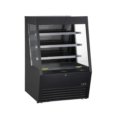 Kool-It KOM-36XBK 36" Vertical Open Air Cooler w/ 4 Levels, 115v, R290 Refrigerant, Enamel Steel, Black