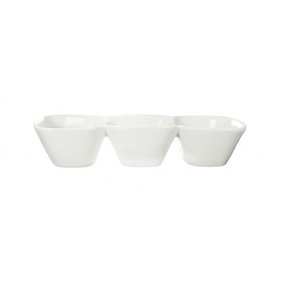 ITI BL-333 10 1/2 oz Rectangular Bristol Compartment Bowl - Porcelain, Bright White