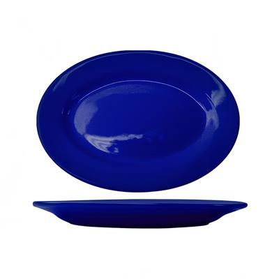 ITI CA-13-CB 11 1/2" x 8 1/4" Oval Cancun Platter - Ceramic, Cobalt Blue
