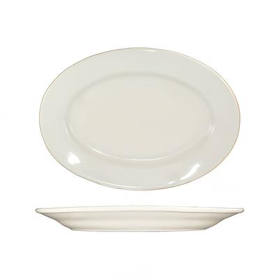 ITI RO-34 9 1/4" x 6 3/8" Oval Roma Platter - Ceramic, American White