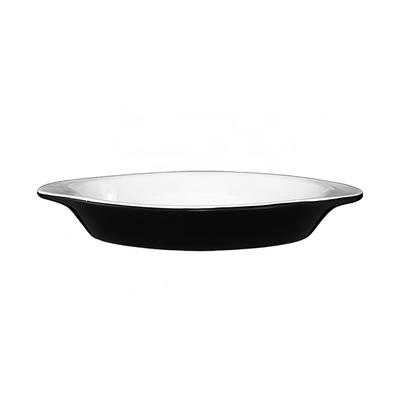 ITI WRO-8-EW-B 8 oz. Oval, Welsh Rarebit - Stoneware, Black/European White