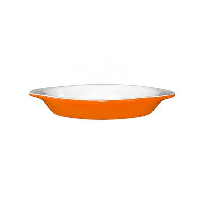 ITI WRO-8-EW-O 8 oz. Oval, Welsh Rarebit - Stoneware, Orange/European White
