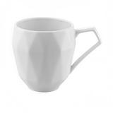 CAC ART-17 13 oz Art Deco Mug - Porcelain, Bone White, 3 Dozen