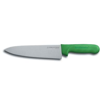 Dexter Russell S145-8G-PCP SANI-SAFE 8" Chef's Knife w/ Polypropylene Green Handle, Carbon Steel, 8" High-Carbon Steel Blade, Green Polypropylene Handle