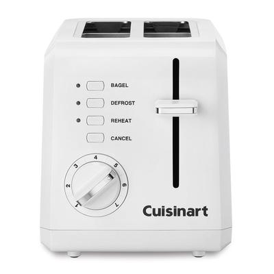 Waring CPT-122WH Cuisinart 2 Slice Toaster w/ 1 1/2" Slots - (3) Controls & 7 Setting Dial, White/Stainless, 120 V