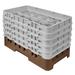 Cambro 10HS958167 Camrack Glass Rack - (5)Extenders, 10 Compartments, Brown, 5 Extenders, Brown/Soft Gray