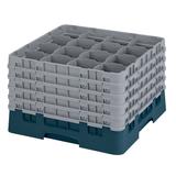 Cambro 16S1058414 Camrack Glass Rack w/ (16) Compartments - (5) Gray Extenders, Teal, 11" Max Height, Blue