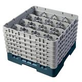 Cambro 16S1114414 Camrack Glass Rack w/ (16) Compartments - (6) Gray Extenders, Teal, 6 Extenders, Blue