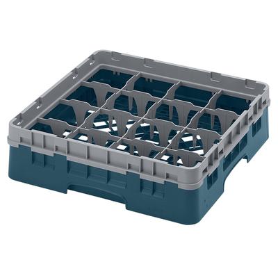 Cambro 16S318414 Camrack Glass Rack w/ (16) Compartments - (1) Gray Extender, Teal, Full Size, Polypropylene, Blue