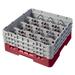 Cambro 16S638416 Camrack Glass Rack w/ (16) Compartments - (3) Gray Extenders, Cranberry, 3 Gray Extenders, Red