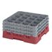 Cambro 16S738416 Camrack Glass Rack w/ (16) Compartments - (3) Gray Extenders, Cranberry, 16 Compartments, Red