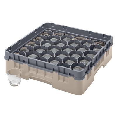 Cambro 30S318184 Camrack Glass Rack w/ (30) Compartments - (1) Gray Extender, Beige, Beige Base, 1 Soft Gray Extender
