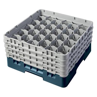 Cambro 30S800414 Camrack Glass Rack w/ (30) Compartments - (4) Gray Extenders, Teal, Teal Base, 4 Soft Gray Extenders, Blue