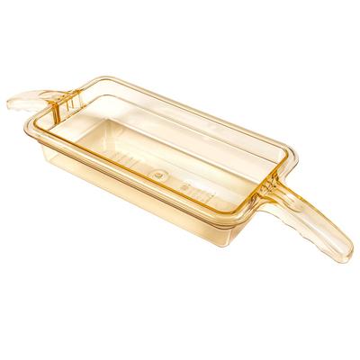 Cambro 32HP2H150 2 1/2"D Third Size High Temp Food Pan - Handle, Amber