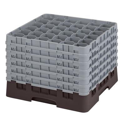Cambro 36S1214167 Camrack Glass Rack w/ (36) Compartments - (6) Gray Extenders, Brown, Brown Base, 6 Soft Gray Extenders