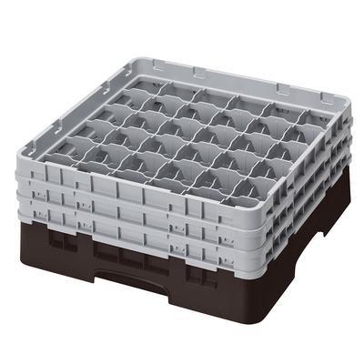 Cambro 36S638167 Camrack Glass Rack w/ (36) Compartments - (3) Gray Extenders, Brown, 36 Compartments, Full Size