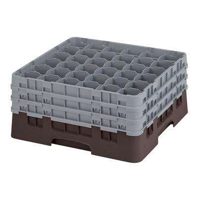 Cambro 36S738167 Camrack Glass Rack w/ (36) Compartments - (3) Gray Extenders, Brown, 3 Extenders