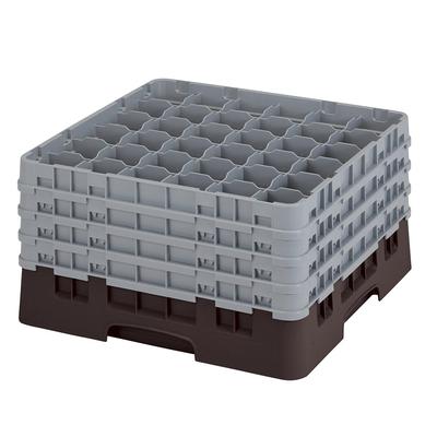 Cambro 36S900167 Camrack Glass Rack w/ (36) Compartments - (4) Gray Extenders, Brown, Stackable