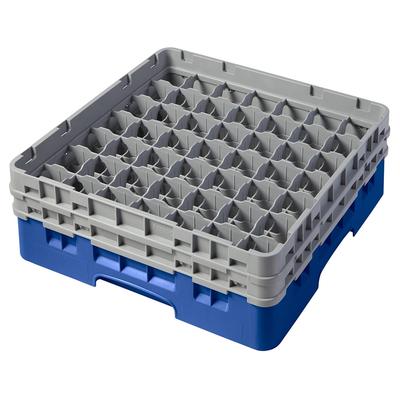 Cambro 49S434168 Camrack Glass Rack w/ (49) Compartments - (2) Gray Extenders, Blue, Full Size