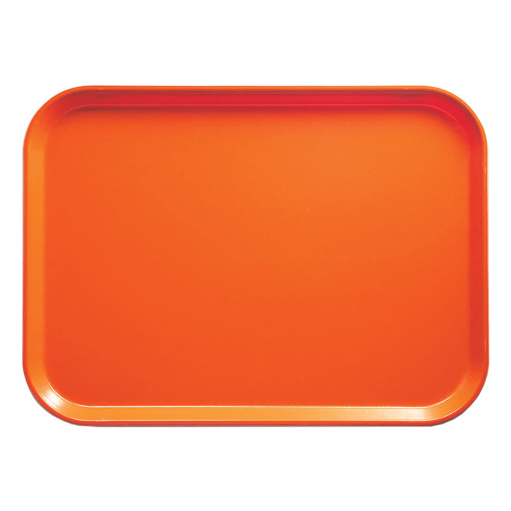 Cambro 810220 Fiberglass Camtray Cafeteria Tray - 9 4/5"L x 8"W, Citrus Orange, 1 Dozen
