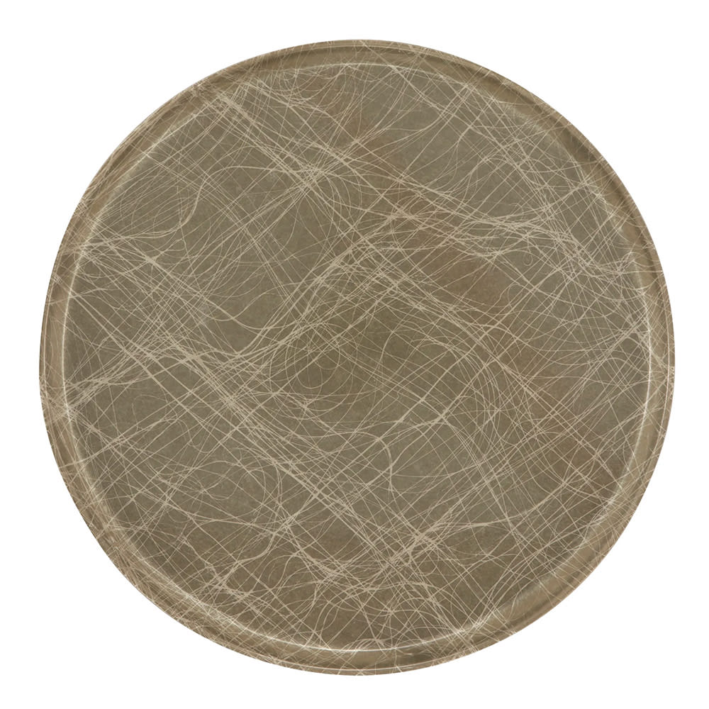 Cambro 900214 9" Round Serving Camtray - Fiberglass, Abstract Tan, Beige, Case of 12