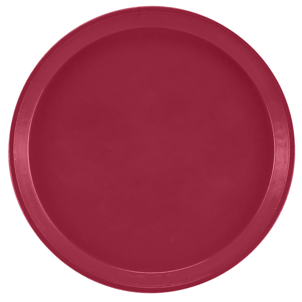 Cambro 900505 9" Round Serving Camtray - Fiberglass, Cherry Red, Case of 12