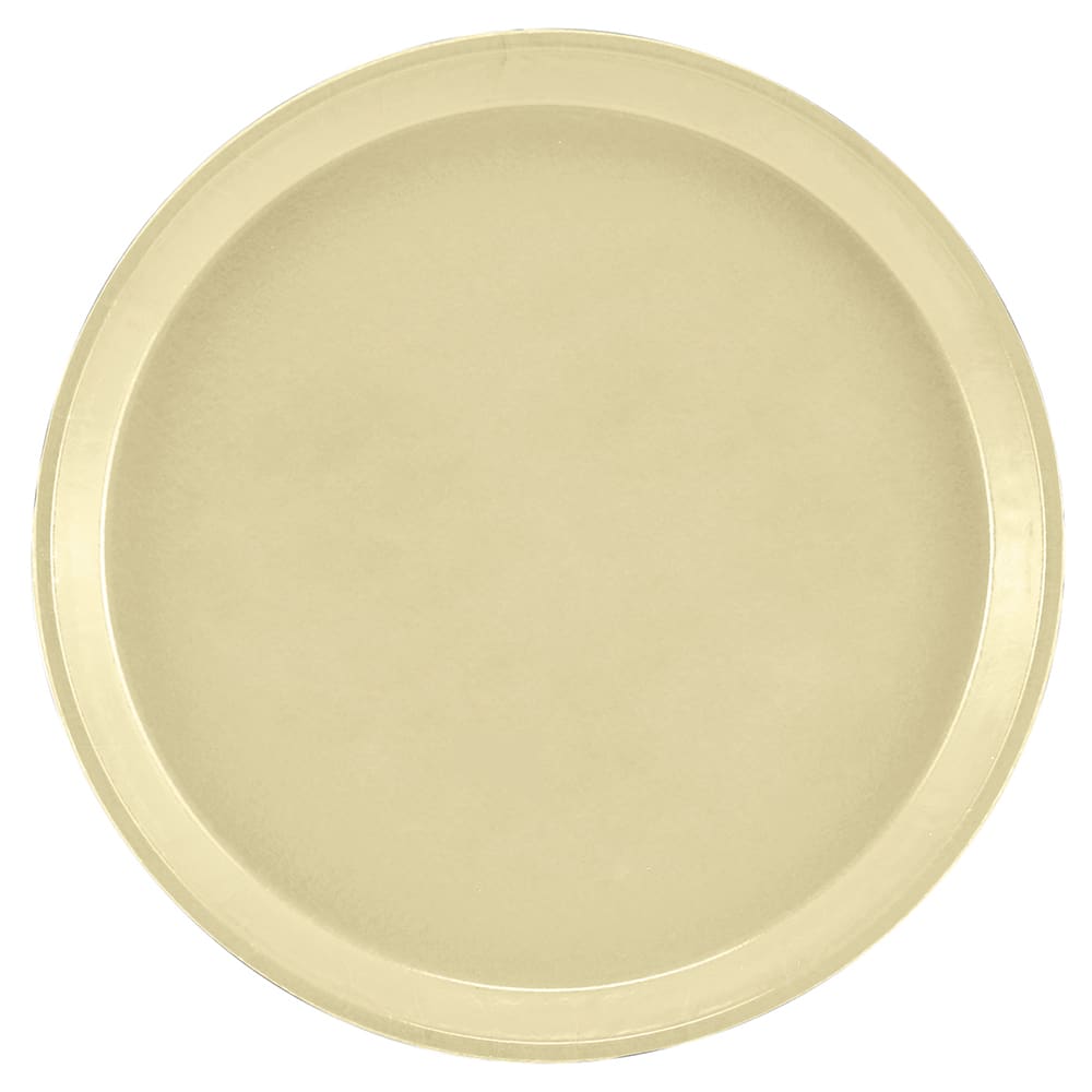 Cambro 900536 9" Round Serving Camtray - Fiberglass, Lemon Chiffon, Yellow, Case of 12