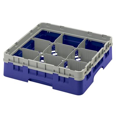 Cambro 9S318186 Camrack Glass Rack w/ (9) Compartments - (1) Gray Extender, Navy Blue, Full Size