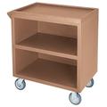 Cambro BC3304S157 33 1/8"L Polymer Bus Cart w/ (3) Levels, Shelves, Beige, 3-Sided Enclosed Base, 3 Shelves