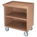 Cambro BC3304S157 33 1/8"L Polymer Bus Cart w/ (3) Levels, Shelves, Beige, 3-Sided Enclosed Base, 3 Shelves