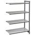 Cambro CBA183664S4580 Camshelving Basics Solid Add-On Shelf Kit - 4 Shelves, 36"L x 18"W x 64"H, 4 Tiers