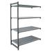 Cambro CBA184264V4580 Camshelving Basics Vented Add-On Shelf Kit - 4 Shelves, 42"L x 18"W x 64"H, 4 Vented Shelves