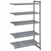 Cambro CBA184272V5580 Camshelving Basics Vented Add-On Shelf Kit - 5 Shelves, 42"L x 18"W x 72"H, 5 Vented Shelves