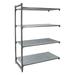 Cambro CBA184872VS4580 Camshelving Basics Vented/Solid Add-On Shelf Kit - 4 Shelves, 48"L x 18"W x 72"H