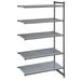 Cambro CBA185484VS5580 Camshelving Basics Vented/Solid Add-On Shelf Kit - 5 Shelves, 54"L x 18"W x 84"H, 5 Tiers