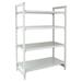 Cambro CPU244864VS4480 Camshelving Premium Vented/Solid Shelving Unit - 4 Shelves, 48"L x 24"W x 64"H, 1 Solid/3 Vented Shelves