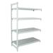 Cambro CPA216064V4480 Camshelving Premium Vented Add-On Shelving Unit - 4 Shelves, 60"L x 21"W x 64"H, 4 Vented Shelves, Gray