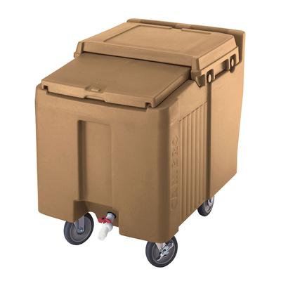 Cambro ICS125L157 125 lb SlidingLid Insulated Mobile Ice Caddy - Plastic, Coffee Beige