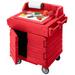 Cambro KWS40158 40 9/16" Mobile Serving Counter w/ Cabinet & Polyethylene Top, Hot Red