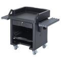 Cambro VCSWRHD110 52 3/4"W Cash Register Stand w/ Plastic Top, 43 3/4"H, Heavy Duty Casters, Black