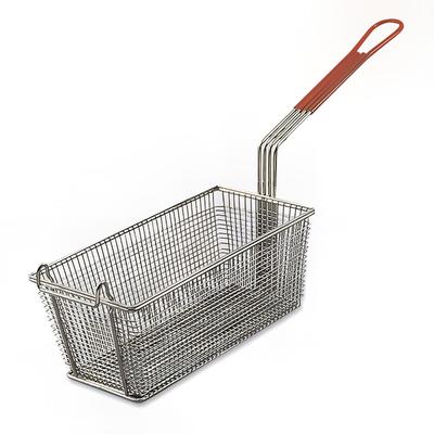 Browne 79207 Fryer Basket w/ Coated Handle & Front Hook, 13" x 5 2/5" x 5 7/10", Red